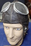 ww2 German Luftwaffe pilots winter flying helmet with goggles. Click for more information...