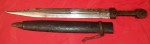 Large Kindjal dagger horn grip inlay to blade. Click for more information...