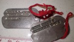 US dog tags Donald E Acres R5A19282810. Click for more information...